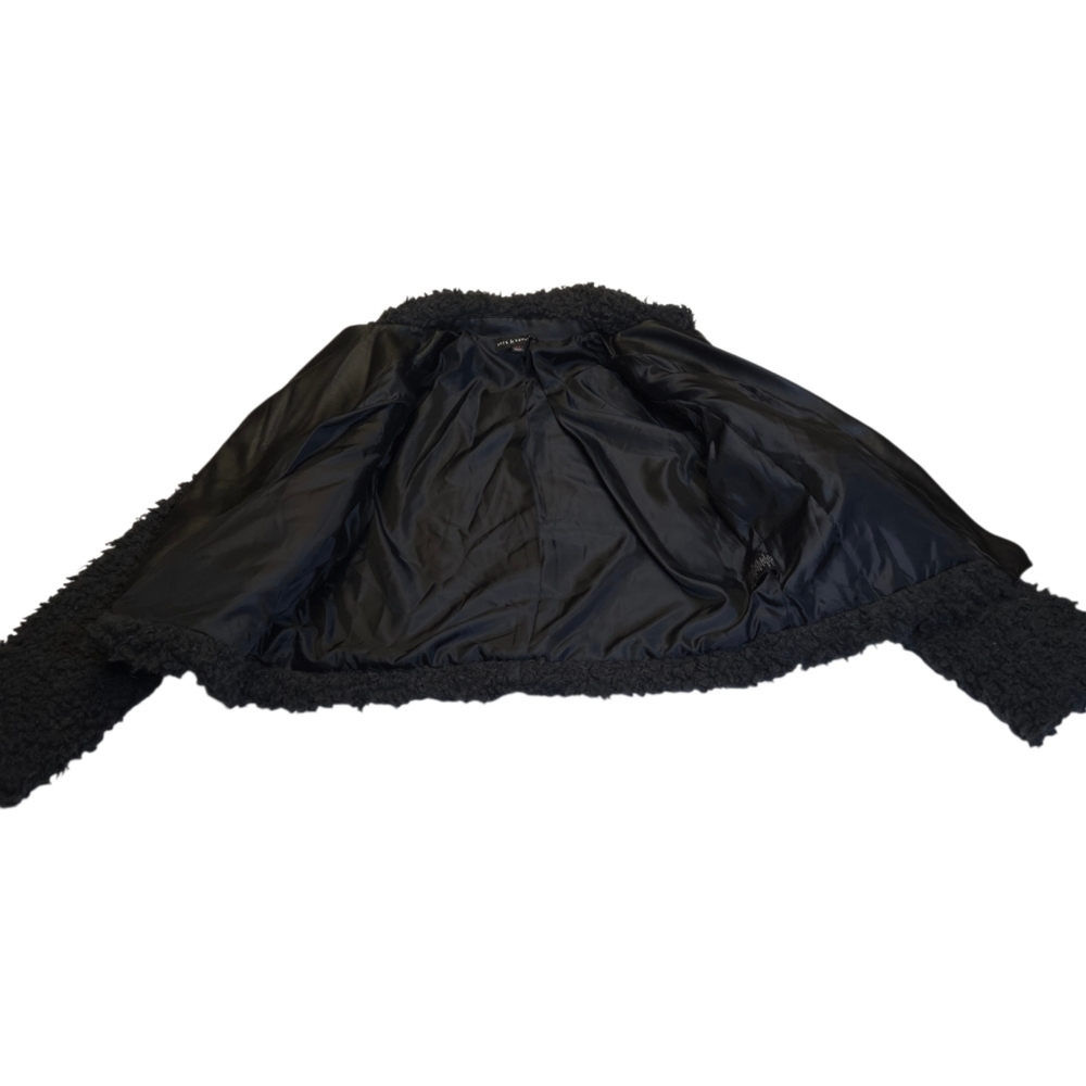 Rock & Republic Faux Sherpa Jacket Black Faux Leather Moto Teddy XL NWT - Picture 6 of 12